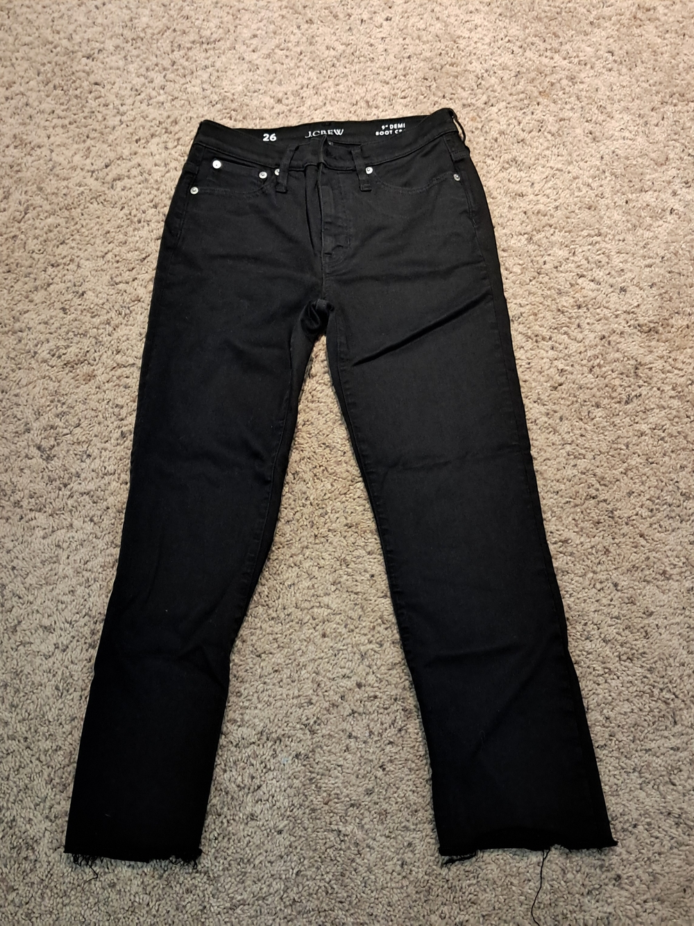 J. Crew Black Cropped Straight-Leg Jeans